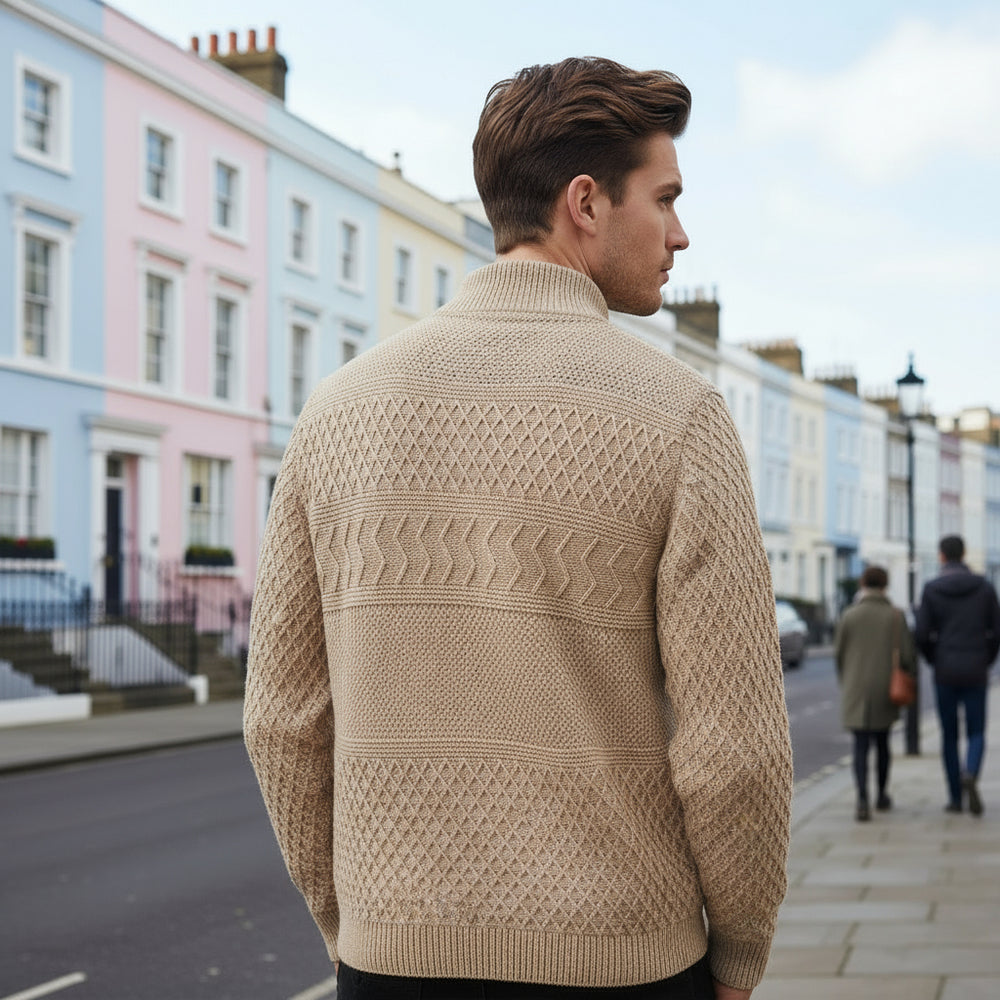 Men's Vest | Chunky Knit Design, Button Front Closure - 2