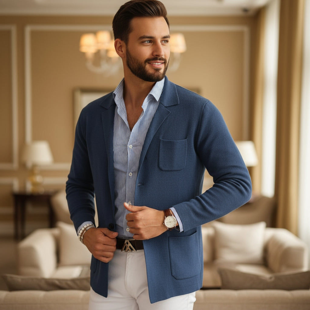 Men’s Blazer Jacket | Lightweight Design, Casual Flap Pockets - 1