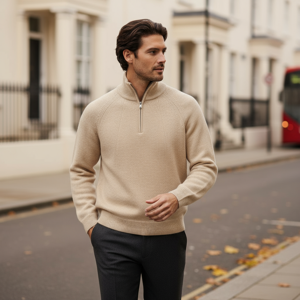 Men’s Sweater | Modern Half-Zip, Versatile Design - 2