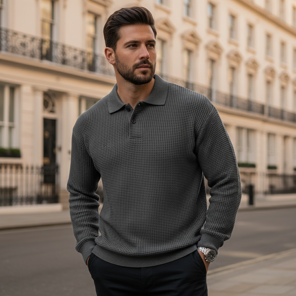 Men’s Polo Shirt | Long Sleeve, Modern Fit - 1