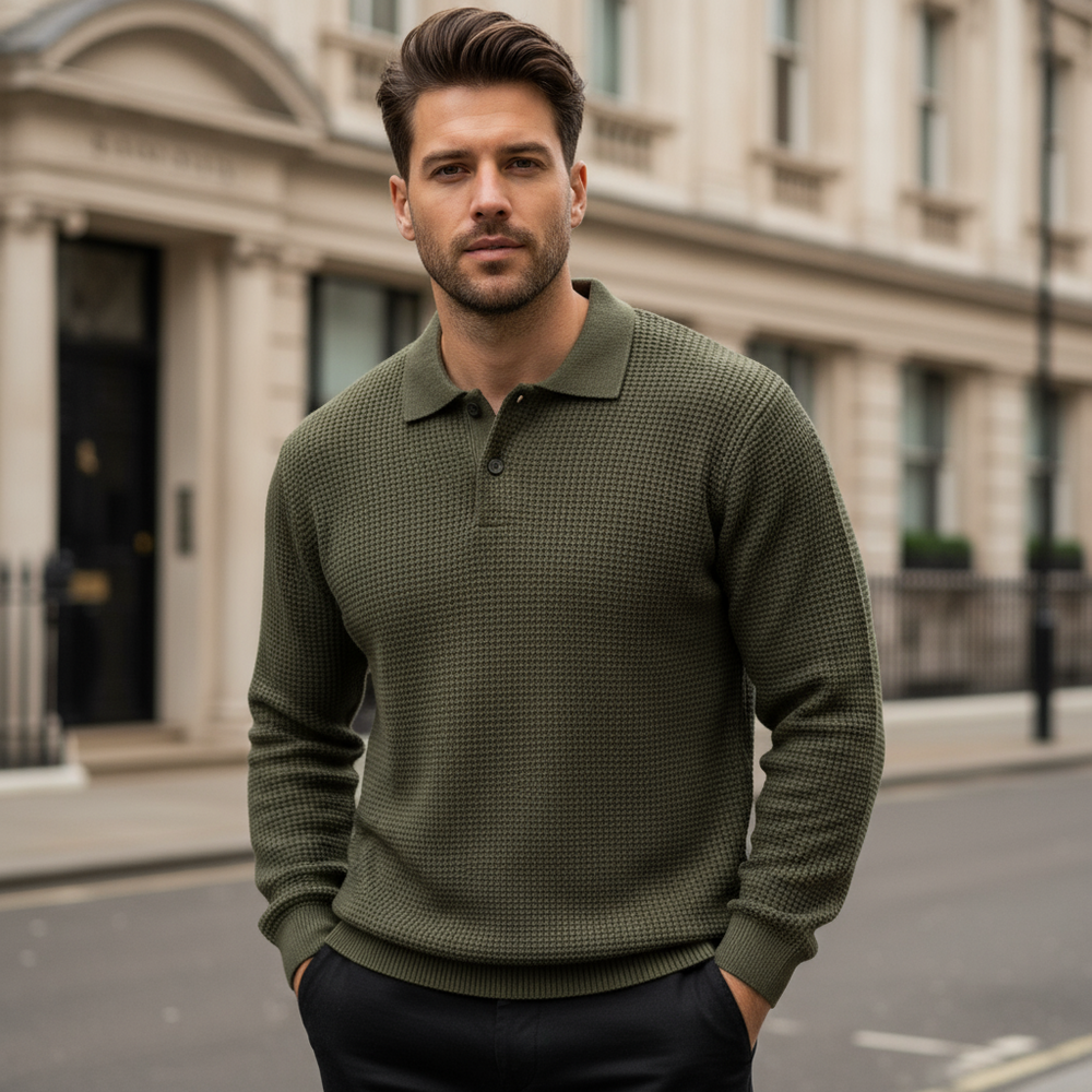 Men’s Polo Shirt | Long Sleeve, Modern Fit - 2