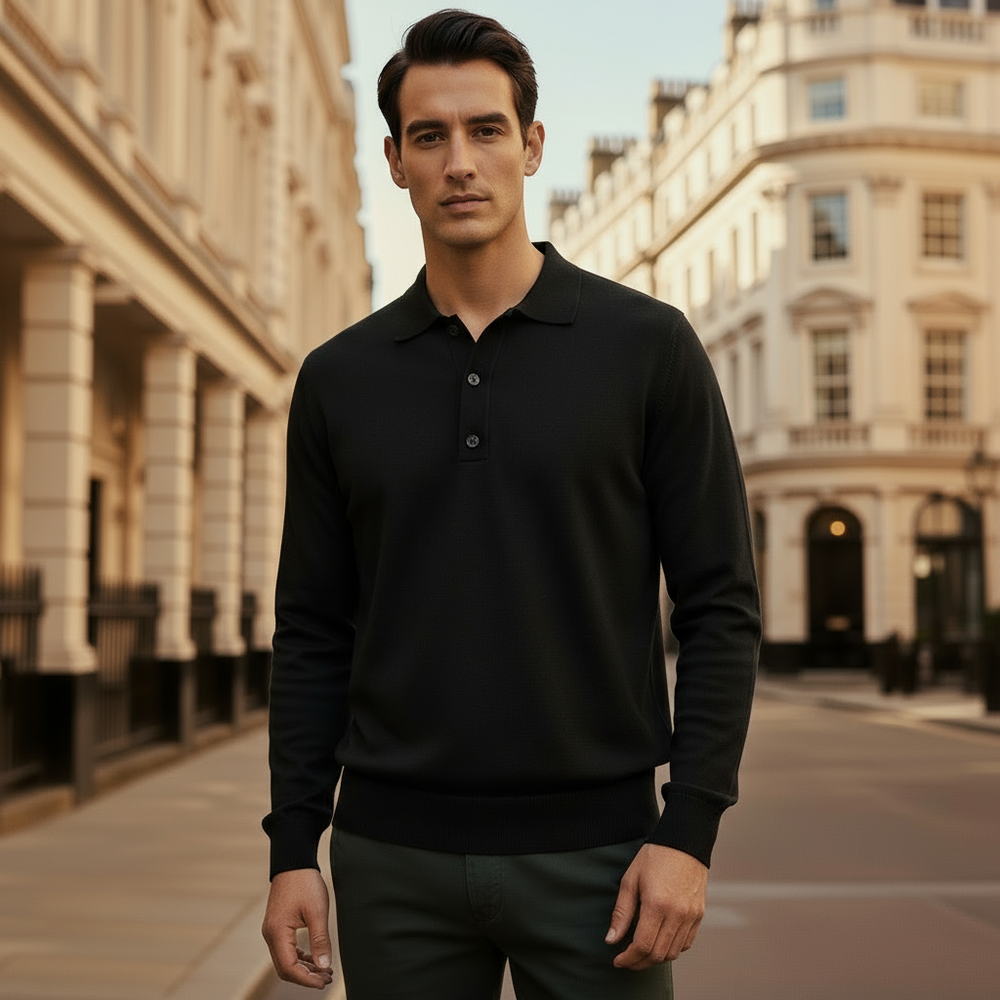 Doria – Men’s Long Sleeve Polo Shirt | Classic Collar