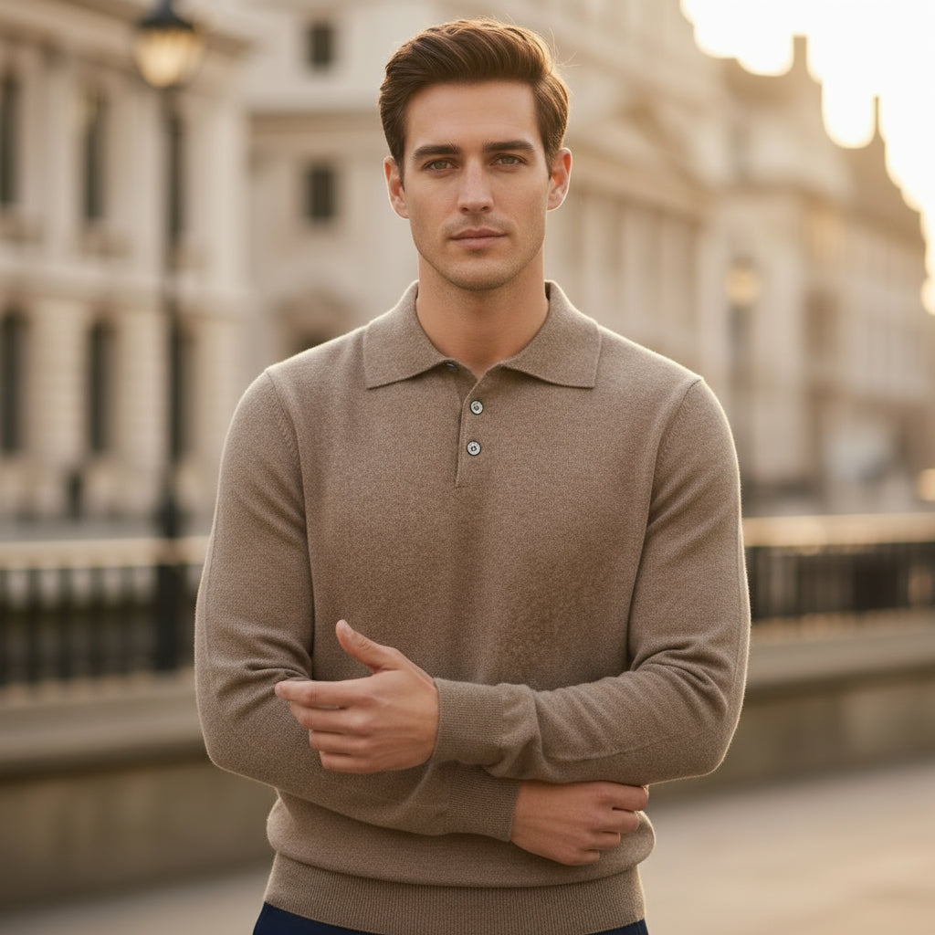 Doria – Men's Polo Sweater | Long Sleeve, Comfortable Fit 0