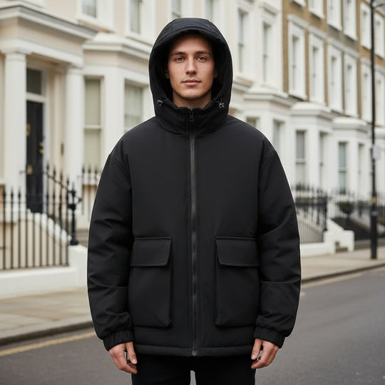 Men’s Puffer Jacket | Oversized Design, Hooded Style - 3