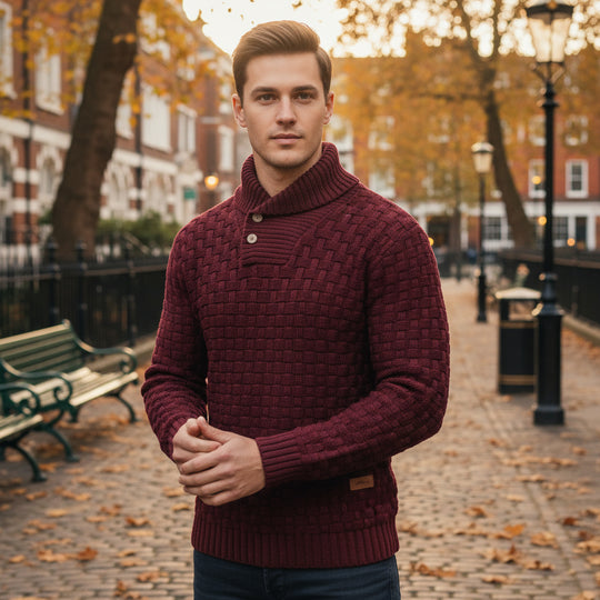 Men’s Sweater | Thermal Knit, Half Zip Design - 6