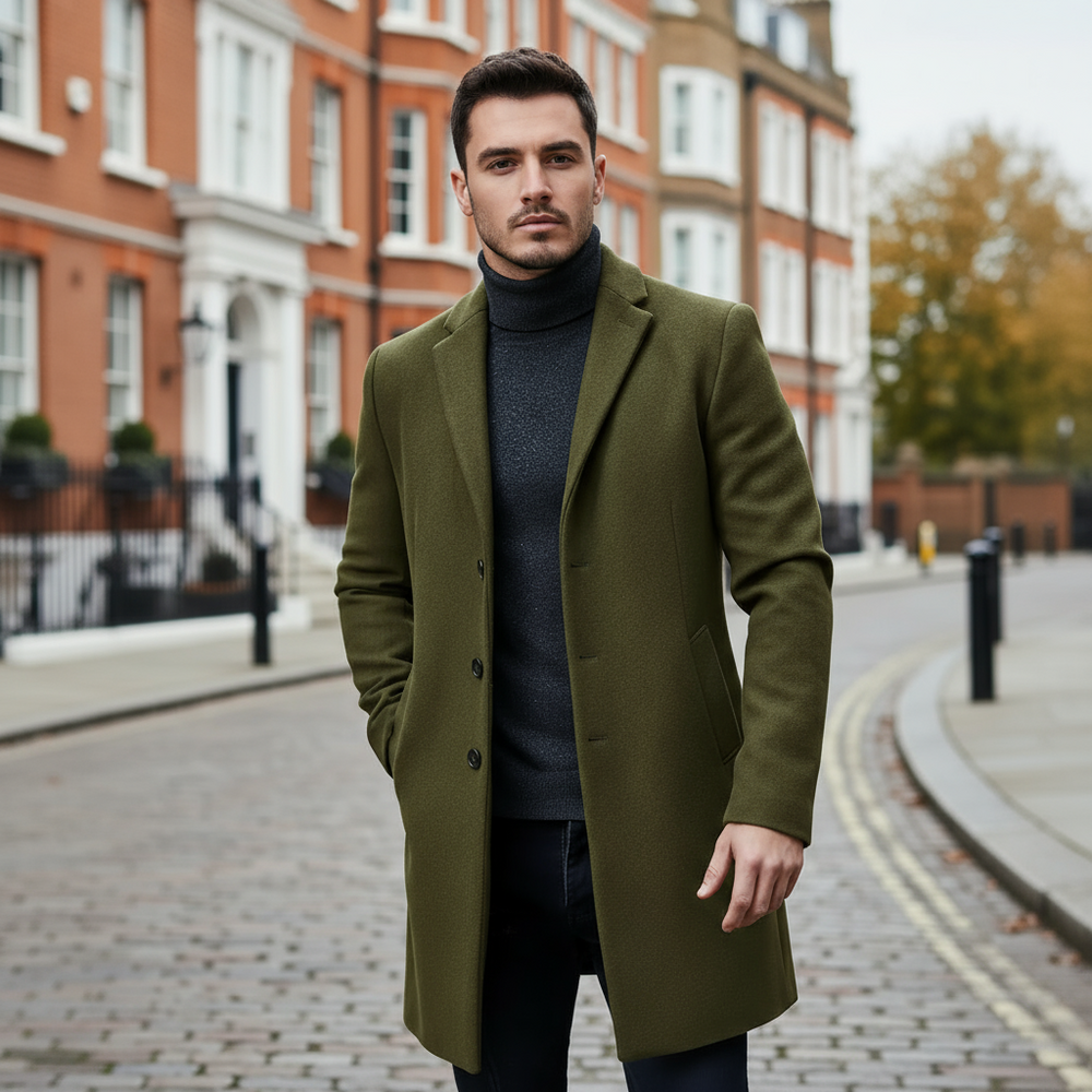 Doria – Men’s Trench Coat | Wool Blend, Tailored Fit for Winter 2