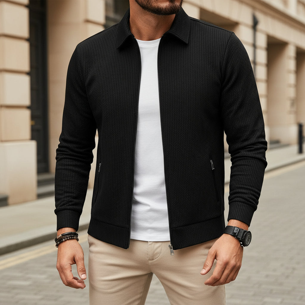 Doria – Men’s Zip Up Cardigan | Stand-Up Collar, Versatile Style 3