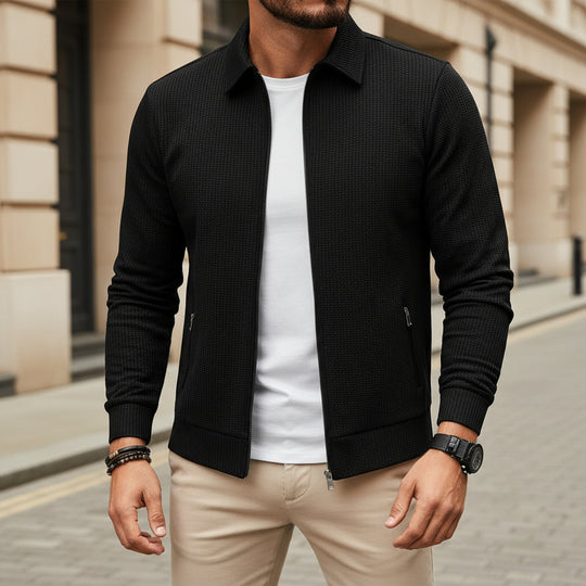 Doria – Men’s Zip Up Cardigan | Stand-Up Collar, Versatile Style 3