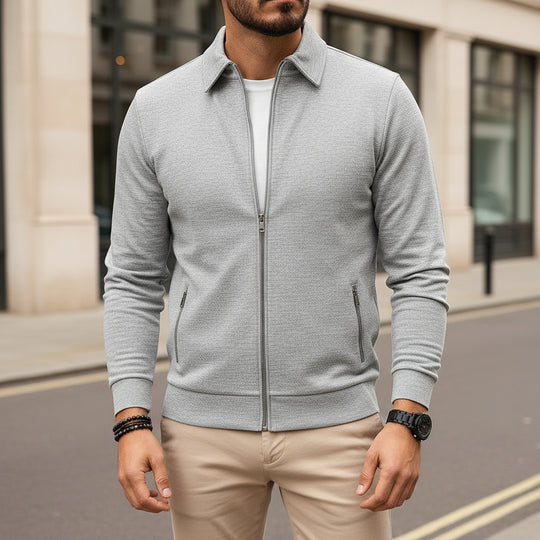 Doria – Men’s Zip Up Cardigan | Stand-Up Collar, Versatile Style 4