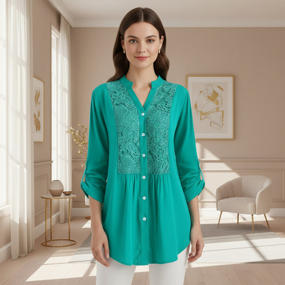 Women’s Blouse | Puff Sleeve, Long Sleeve Design - 2