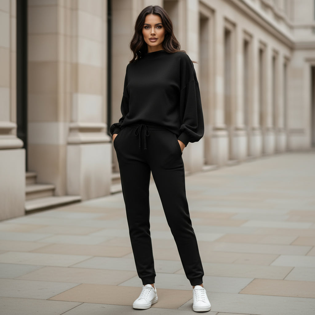 Doria – Women’s Co Ord Set | Balloon Sleeves Two Piece Sets, High Neck Design 2