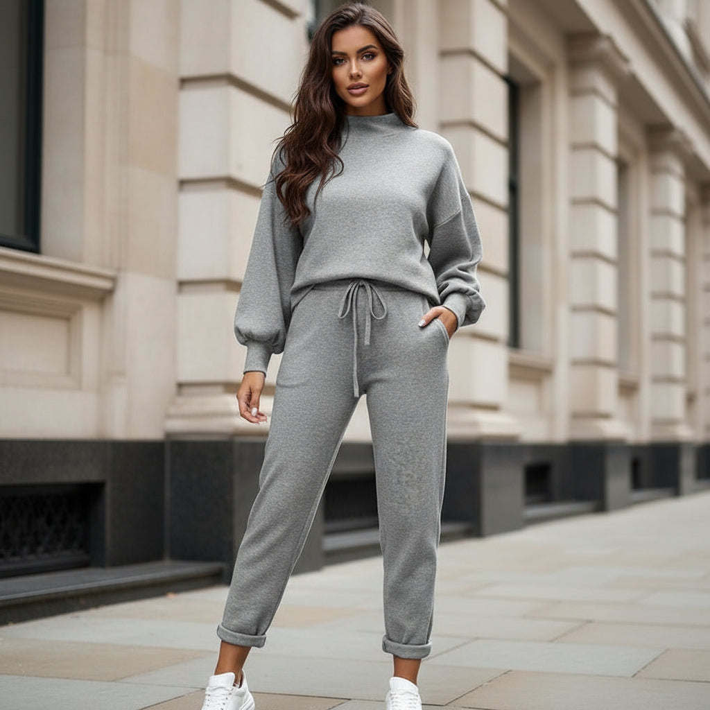 Doria – Women’s Co Ord Set | Balloon Sleeves Two Piece Sets, High Neck Design 3