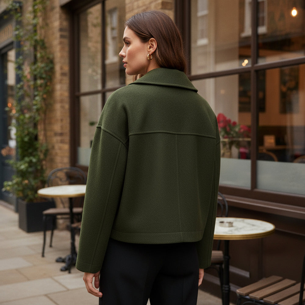 Women’s Cropped Coat | Double-Breasted, Contemporary Fit - 2