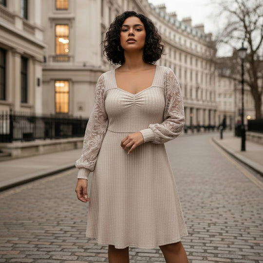 Women’s Dress | Jacquard Design, Elegant Silhouette - 2