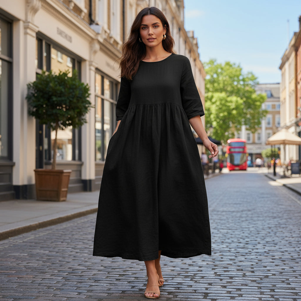 Women’s Dress | Pleated Design, Loose Fit - 4