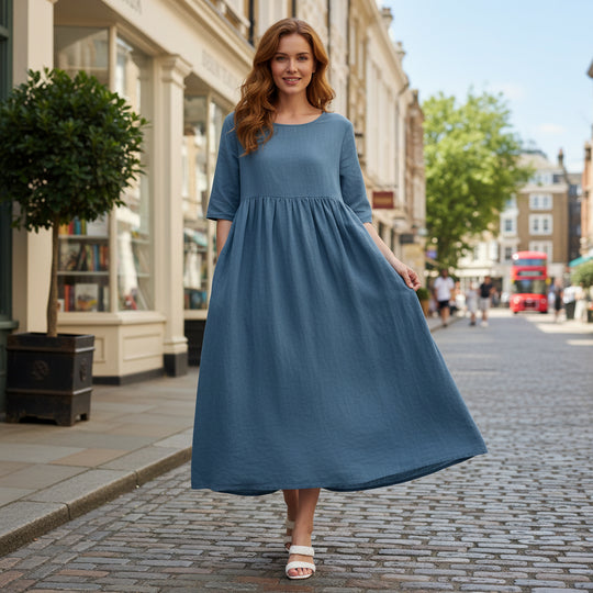 Women’s Dress | Pleated Design, Loose Fit - 7