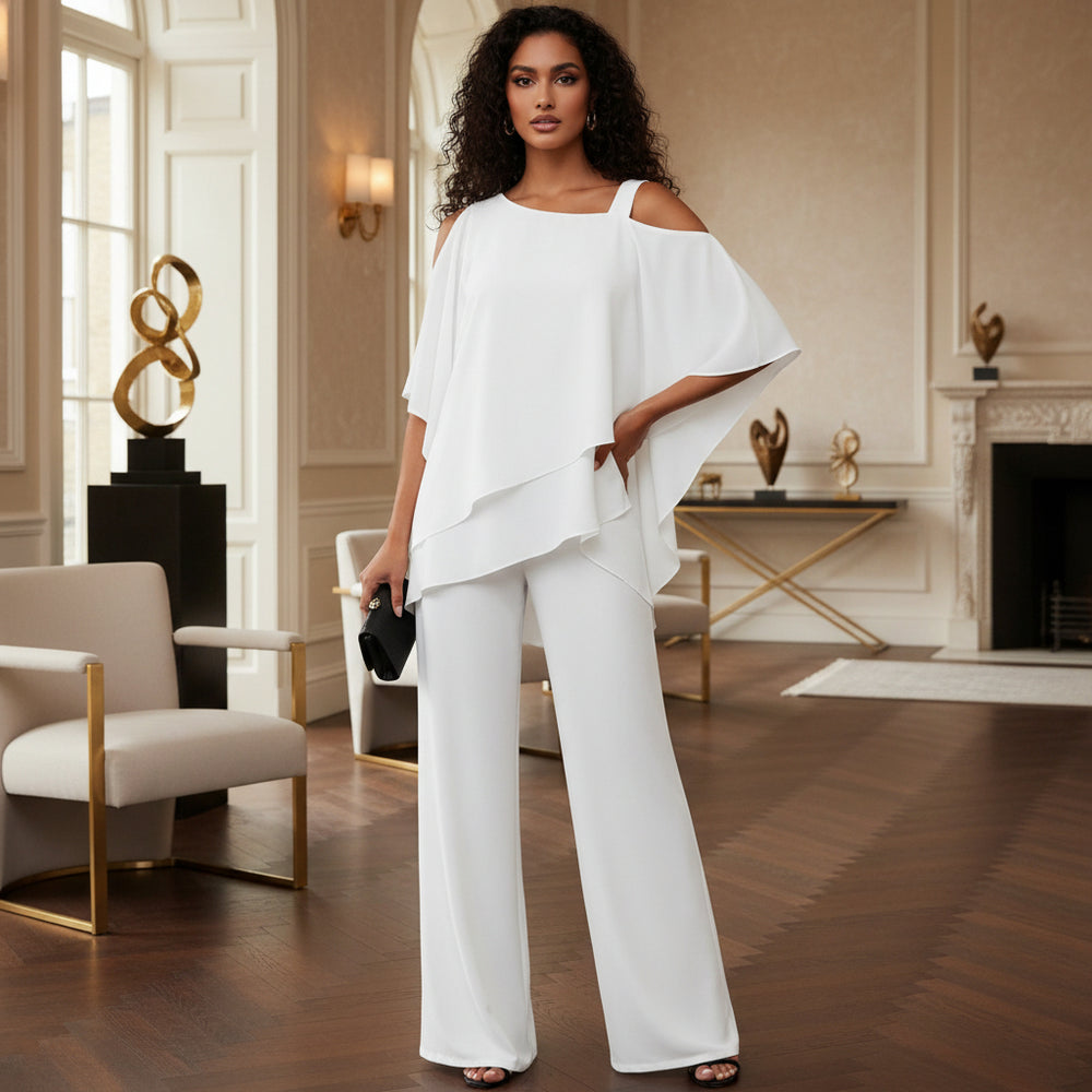 Women’s Jumpsuit | Elegant Cold-Shoulder Design, Loose Fit - 2