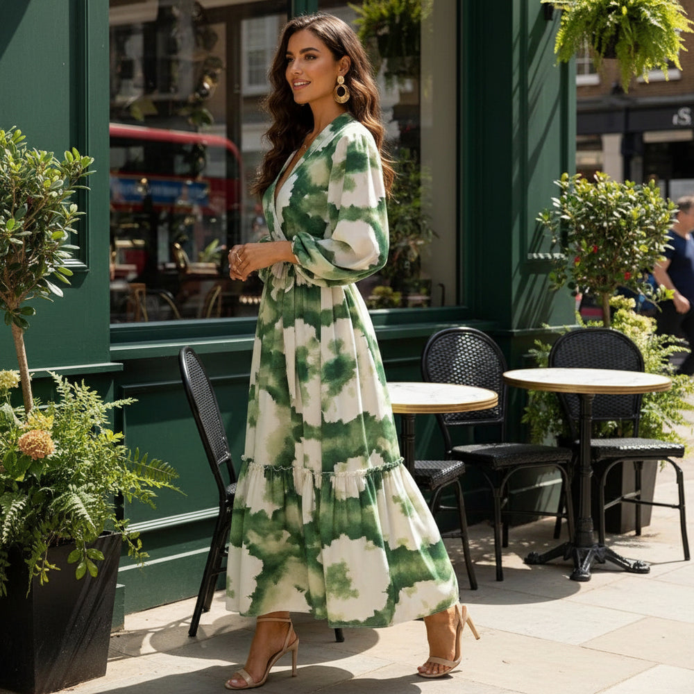 Women’s Maxi Dress | Elegant V-Neck, Flowing Silhouette - 2