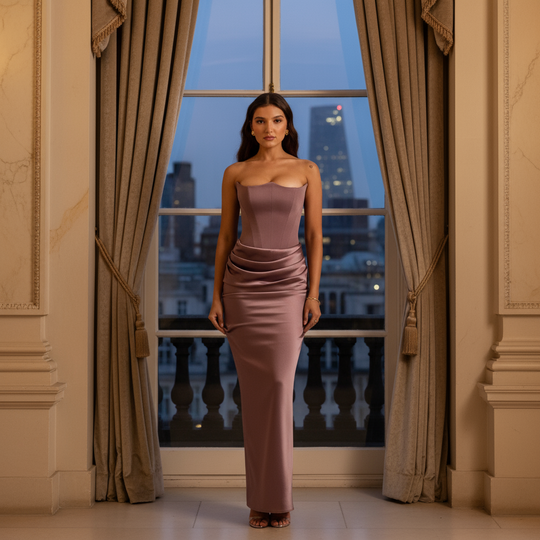 Women’s Maxi Dress | Strapless, Corset Bodice Design - 6