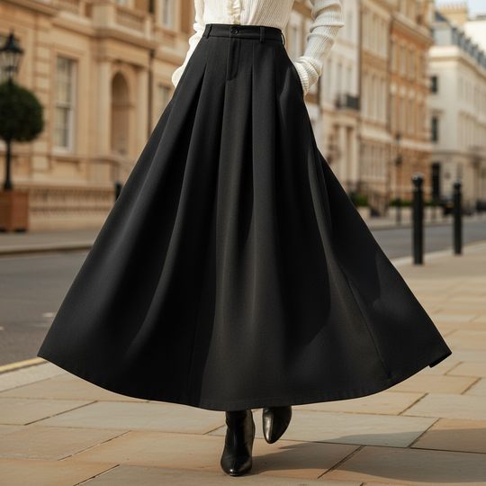Doria – Women’s Maxi Skirt | Pleated A-Line Design, Timeless Elegance 2