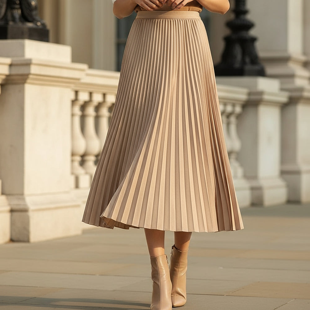 Women’s Midi Skirt | Pleated A-Line, Comfortable Fit - 2