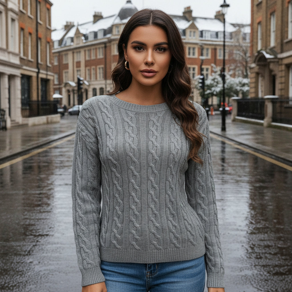 Women’s Sweater | Cable Knit Design, Comfortable Fit - 4