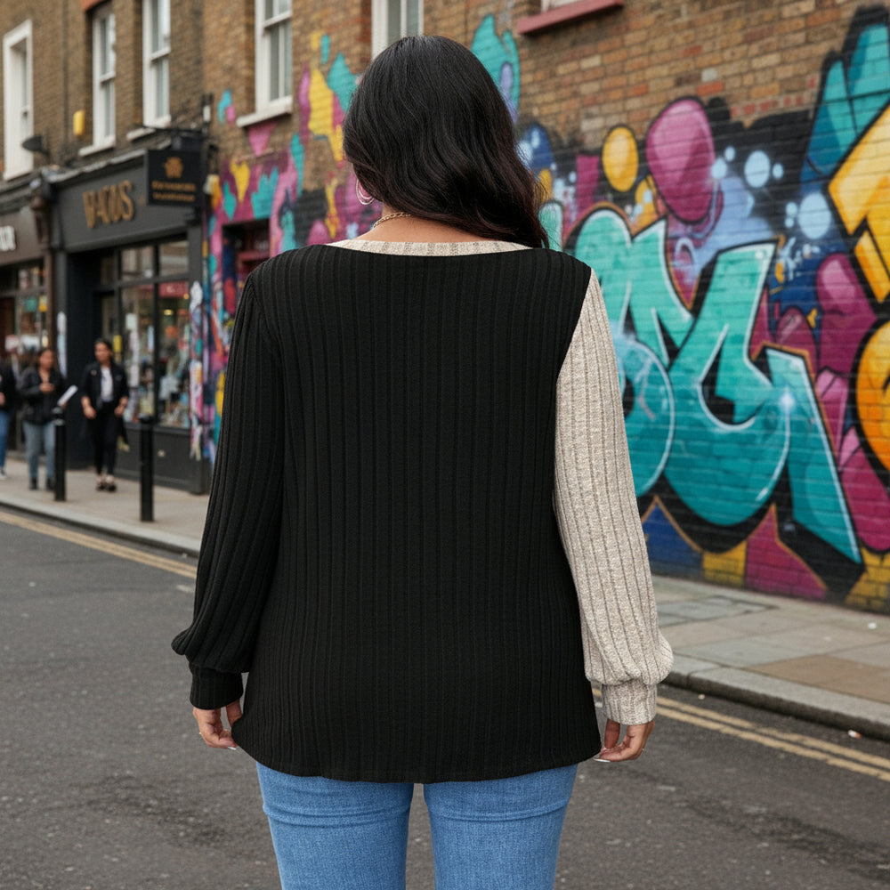 Women’s T-Shirt | Colorblock Design, Relaxed Fit - 2